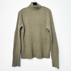 Abercrombie & Fitch VTG Wool Turtleneck Sweater Knit Elbow Patch Mens Small